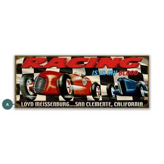 Racing is in My Blood - Wood & Metal Wall Art Wood & Metal Wall Art Meissenburg Designs Wood 16" x 7"