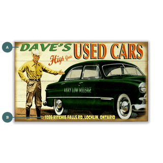 High Grade Used Cars - Wood & Metal Wall Art Wood & Metal Wall Art Meissenburg Designs Wood 14" x 8"