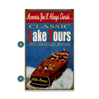 Classic Lake Tours - Wood & Metal Wall Art Wood & Metal Wall Art Meissenburg Designs Wood 8" x 14"