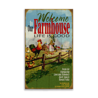 Welcome to our Farmhouse: Generic - Wood & Metal Wall Art Wood & Metal Wall Art Meissenburg Designs Wood 8" x 14"