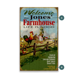 Welcome to our Farmhouse: Personalized - Wood & Metal Wall Art Wood & Metal Wall Art Meissenburg Designs Wood 8" x 14"