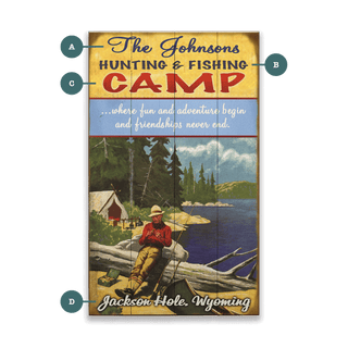 Hunting and Fishing Camp - Wood & Metal Wall Art Wood & Metal Wall Art Meissenburg Designs Wood 8" x 14"