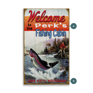 Welcome to the Fishing Cabin - Wood & Metal Wall Art Wood & Metal Wall Art Meissenburg Designs Wood 8" x 14"