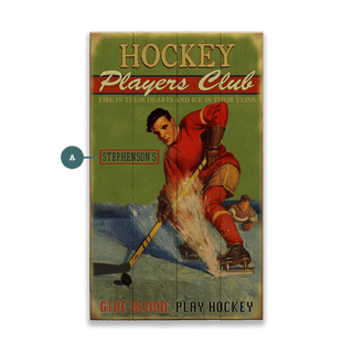 Hockey Players Club - Wood & Metal Wall Art Wood & Metal Wall Art Meissenburg Designs Wood 8" x 14"
