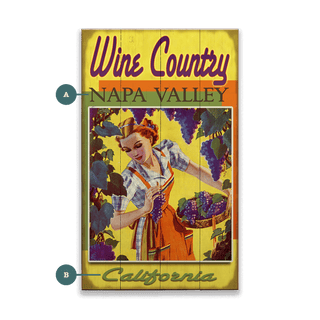 Wine Country - Wood & Metal Wall Art Wood & Metal Wall Art Meissenburg Designs Wood 8" x 14"