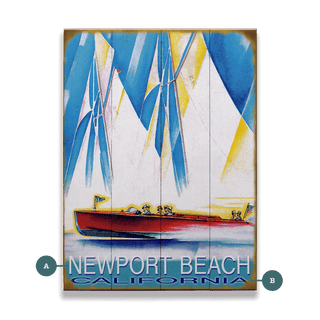 Red Cruiser Motorboat - Wood & Metal Wall Art Wood & Metal Wall Art Meissenburg Designs Wood 9" x 12"