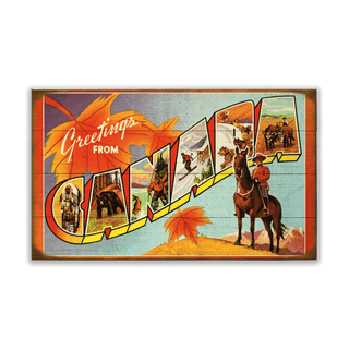 Canada Postcard - Wood & Metal Wall Art Wood & Metal Wall Art Meissenburg Designs Wood 14" x 8"