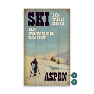 Ski in the Sun - Wood & Metal Wall Art Wood & Metal Wall Art Meissenburg Designs Wood 8" x 14"