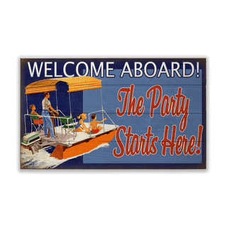 Welcome Aboard: Generic - Wood & Metal Wall Art Wood & Metal Wall Art Meissenburg Designs Wood 14" x 8"