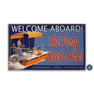 Welcome Aboard: Location Only - Wood & Metal Wall Art Wood & Metal Wall Art Meissenburg Designs Wood 14" x 8"