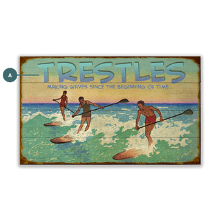 Riding the Waves: Paddle Edition - Wood & Metal Wall Art Wood & Metal Wall Art Meissenburg Designs Wood 14" x 8"