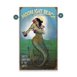 Mermaid Mystique at Moonlight (G) - Wood & Metal Wall Art Wood & Metal Wall Art Meissenburg Designs Wood 8" x 14"