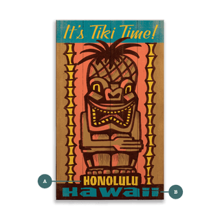 It's Tiki Time - Wood & Metal Wall Art Wood & Metal Wall Art Anderson Design Group Wood 8" x 14"