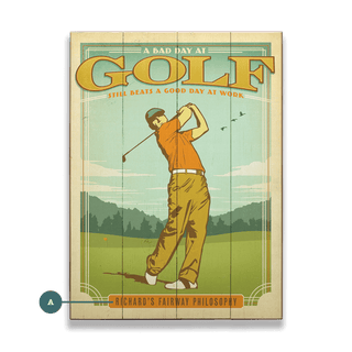 A Bad Day At Golf: Personalized - Wood & Metal Wall Art Wood & Metal Wall Art Anderson Design Group Wood 9" x 12"