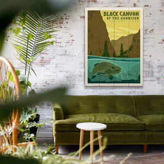 Black Canyon of the Gunnison National Park: River Trout - Wood & Metal Wall Art Wood & Metal Wall Art Anderson Design Group