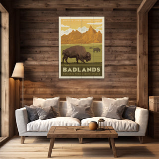 Badlands National Park: Golden Prairie - Wood & Metal Wall Art Wood & Metal Wall Art Anderson Design Group
