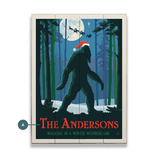 Bigfoot: Winter Wonderland: Personalized - Wood & Metal Wall Art Wood & Metal Wall Art Anderson Design Group