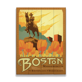 Boston, Massachusetts - Wood & Metal Wall Art Wood & Metal Wall Art Anderson Design Group Wood 9" x 12"