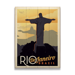 Rio De Janeiro, Brazil - Wood & Metal Wall Art Wood & Metal Wall Art Anderson Design Group Wood 9" x 12"