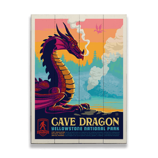 Cave Dragon: Yellowstone's Fiery Secrets - Wood & Metal Wall Art Wood & Metal Wall Art Anderson Design Group