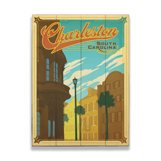 Charleston, South Carolina - Wood & Metal Wall Art Wood & Metal Wall Art Anderson Design Group Wood 9" x 12"