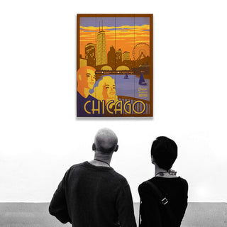 Chicago: Navy Pier - Wood & Metal Wall Art Wood & Metal Wall Art Anderson Design Group