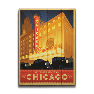 Chicago: Historic Downtown - Wood & Metal Wall Art Wood & Metal Wall Art Anderson Design Group Wood 9" x 12"