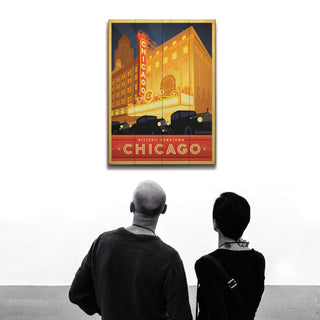 Chicago: Historic Downtown - Wood & Metal Wall Art Wood & Metal Wall Art Anderson Design Group