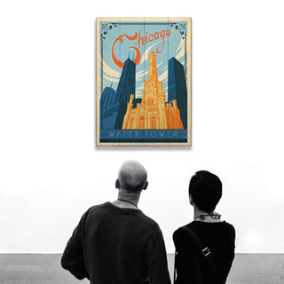 Chicago: Water Tower - Wood & Metal Wall Art Wood & Metal Wall Art Anderson Design Group