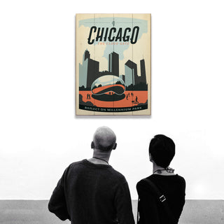 Chicago: The Cloud Gate - Wood & Metal Wall Art Wood & Metal Wall Art Anderson Design Group