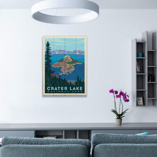 Crater Lake: Watchman Trail - Wood & Metal Wall Art Wood & Metal Wall Art Anderson Design Group