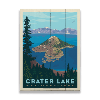 Crater Lake: Watchman Trail - Wood & Metal Wall Art Wood & Metal Wall Art Anderson Design Group