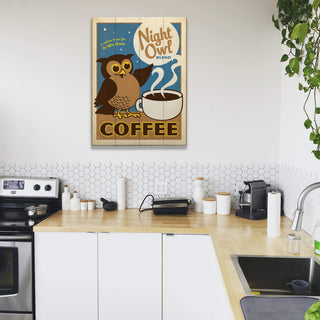 Night Owl Coffee - Wood & Metal Wall Art Wood & Metal Wall Art Anderson Design Group