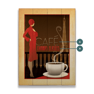 Cafe Champs Elysees - Wood & Metal Wall Art Wood & Metal Wall Art Anderson Design Group Wood 9" x 12"