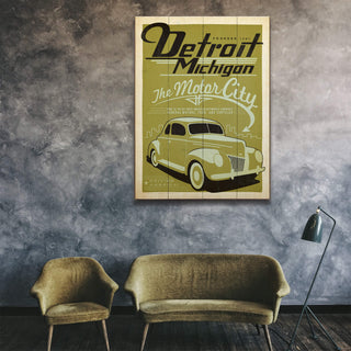 Detroit, Michigan - Wood & Metal Wall Art Wood & Metal Wall Art Anderson Design Group