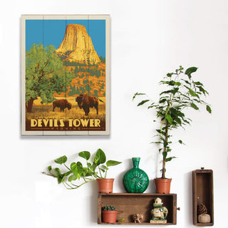 Devil's Tower National Monument - Wood & Metal Wall Art Wood & Metal Wall Art Anderson Design Group