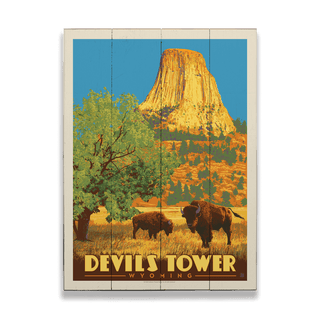 Devil's Tower National Monument - Wood & Metal Wall Art Wood & Metal Wall Art Anderson Design Group