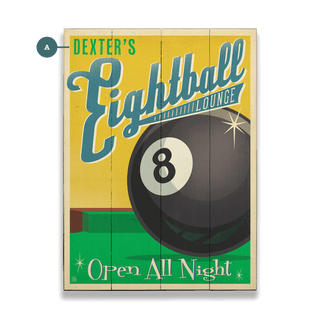 Eightball Lounge - Wood & Metal Wall Art Wood & Metal Wall Art Anderson Design Group Wood 9" x 12"