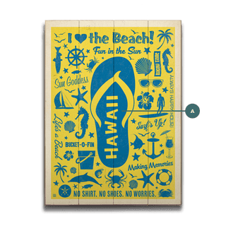 Flip Flop Beach - Wood & Metal Wall Art Wood & Metal Wall Art Anderson Design Group Wood 9" x 12"