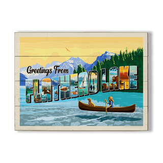 Flathead Lake, Montana: Greetings - Wood & Metal Wall Art Wood & Metal Wall Art Anderson Design Group Wood 23" x 17"