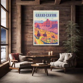 Grand Canyon National Park: Kaibab Trail Riders - Wood & Metal Wall Art Wood & Metal Wall Art Anderson Design Group