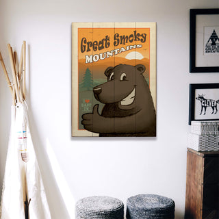 Great Smoky Mountains: Thumb's Up Bear - Wood & Metal Wall Art Wood & Metal Wall Art Anderson Design Group