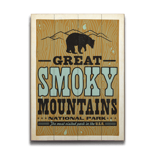 Great Smoky Mountains: Silhouette Bear - Wood & Metal Wall Art Wood & Metal Wall Art Anderson Design Group