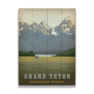 Grand Teton National Park: Tetons in the Twilight - Wood & Metal Wall Art Wood & Metal Wall Art Anderson Design Group