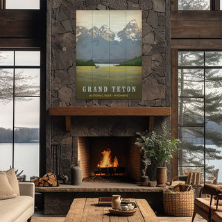 Grand Teton National Park: Tetons in the Twilight - Wood & Metal Wall Art Wood & Metal Wall Art Anderson Design Group