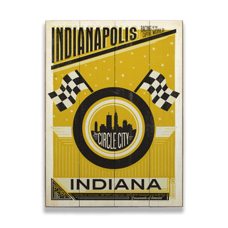 Indianapolis, The Circle City - Wood & Metal Wall Art Wood & Metal Wall Art Anderson Design Group Wood 9" x 12"