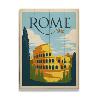 Rome, Italy - Wood & Metal Wall Art Wood & Metal Wall Art Anderson Design Group Wood 9" x 12"