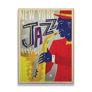 New York Jazz Festival - Wood & Metal Wall Art Wood & Metal Wall Art Anderson Design Group Wood 9: x 12"