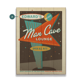 Man Cave Lounge - Wood & Metal Wall Art Wood & Metal Wall Art Anderson Design Group Wood 9" x 12"