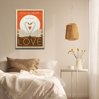 Swans in Love - Wood & Metal Wall Art Wood & Metal Wall Art Anderson Design Group